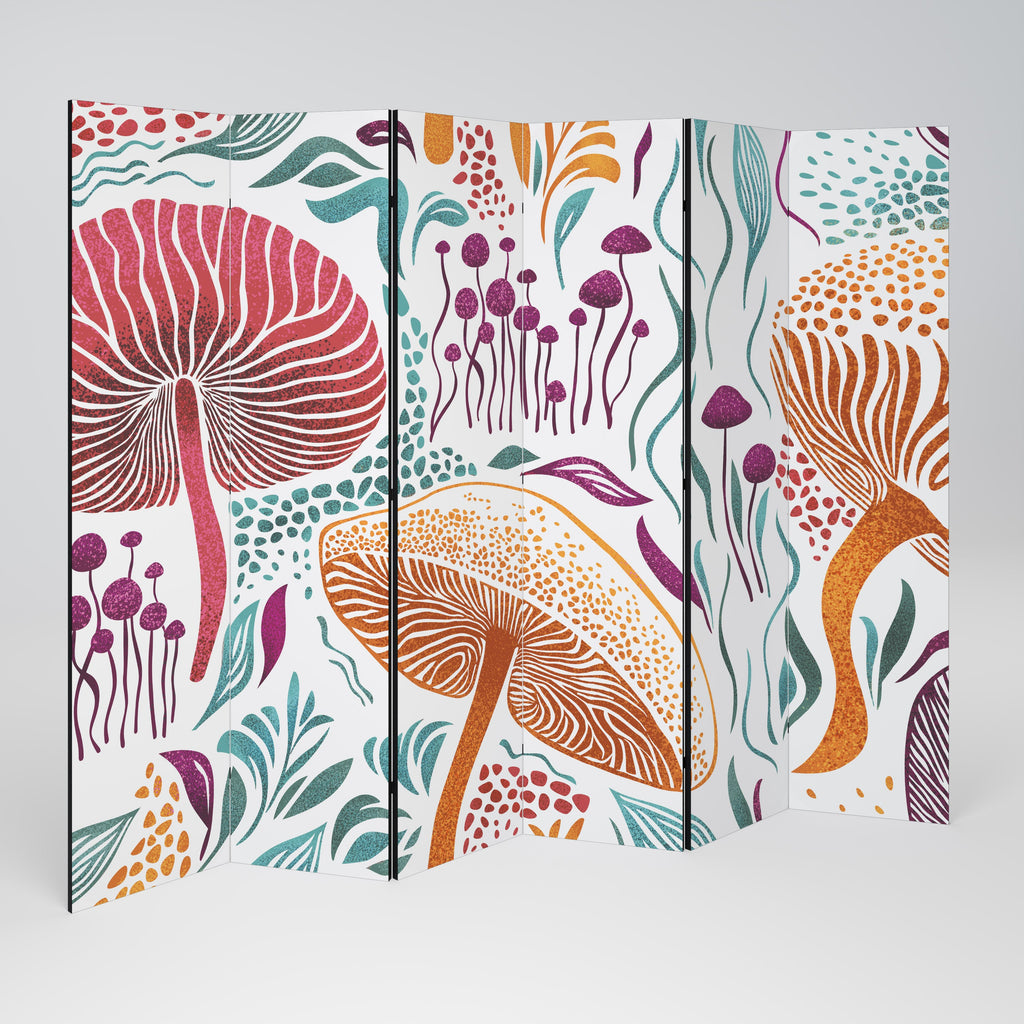 FUNGUS FANTASY Decorative 6-Panel Room Divider