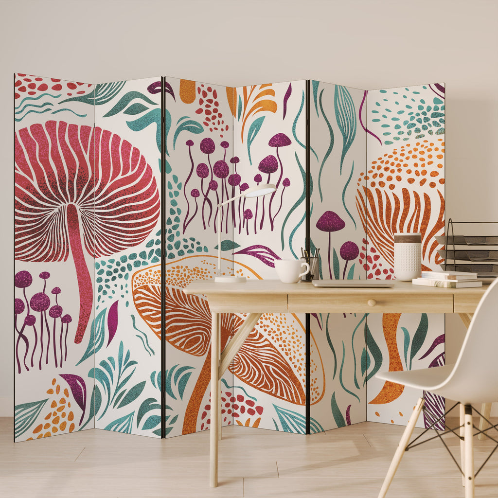 FUNGUS FANTASY Decorative 6-Panel Room Divider