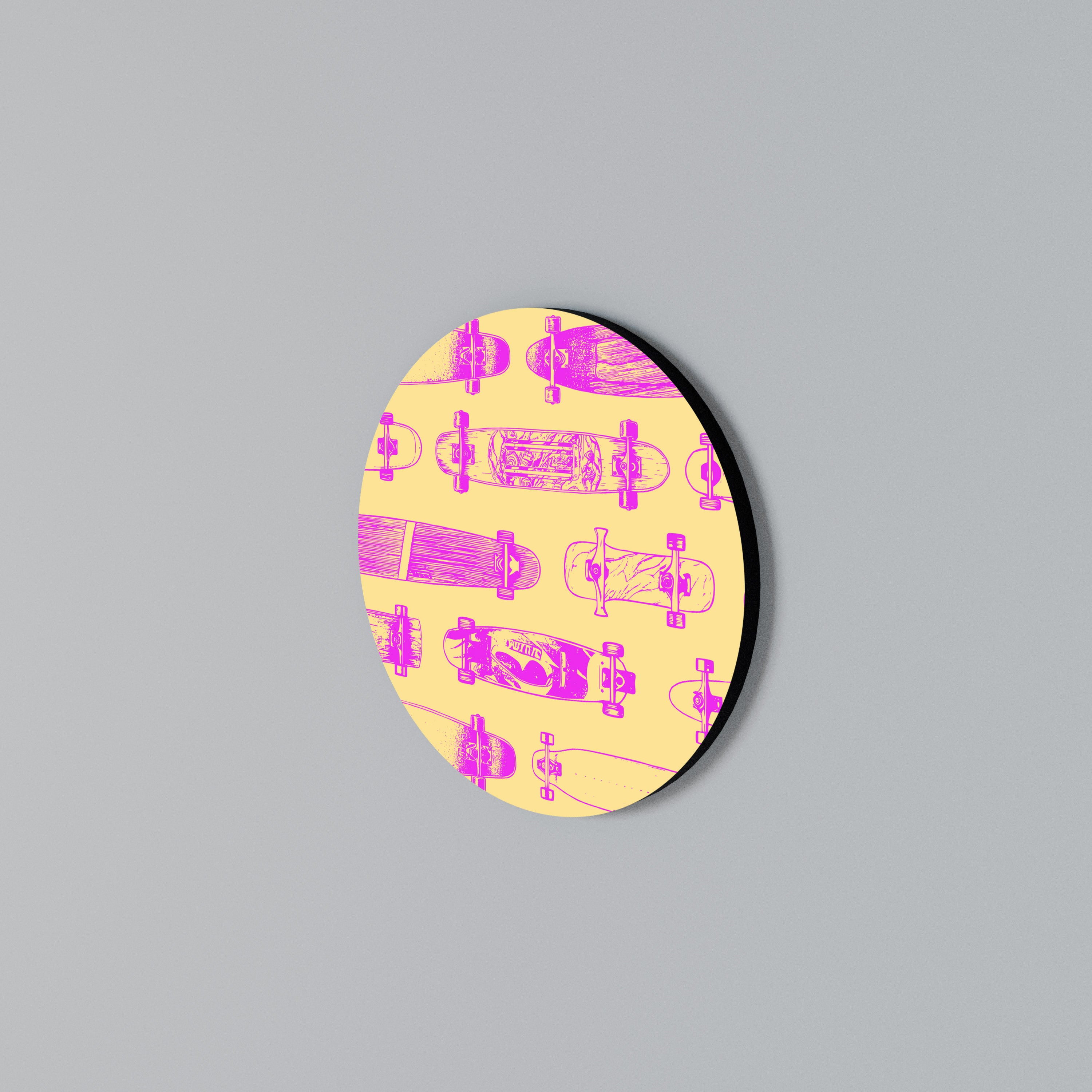 SKATEBOARD ARTISTRY Arte de Parede Redonda