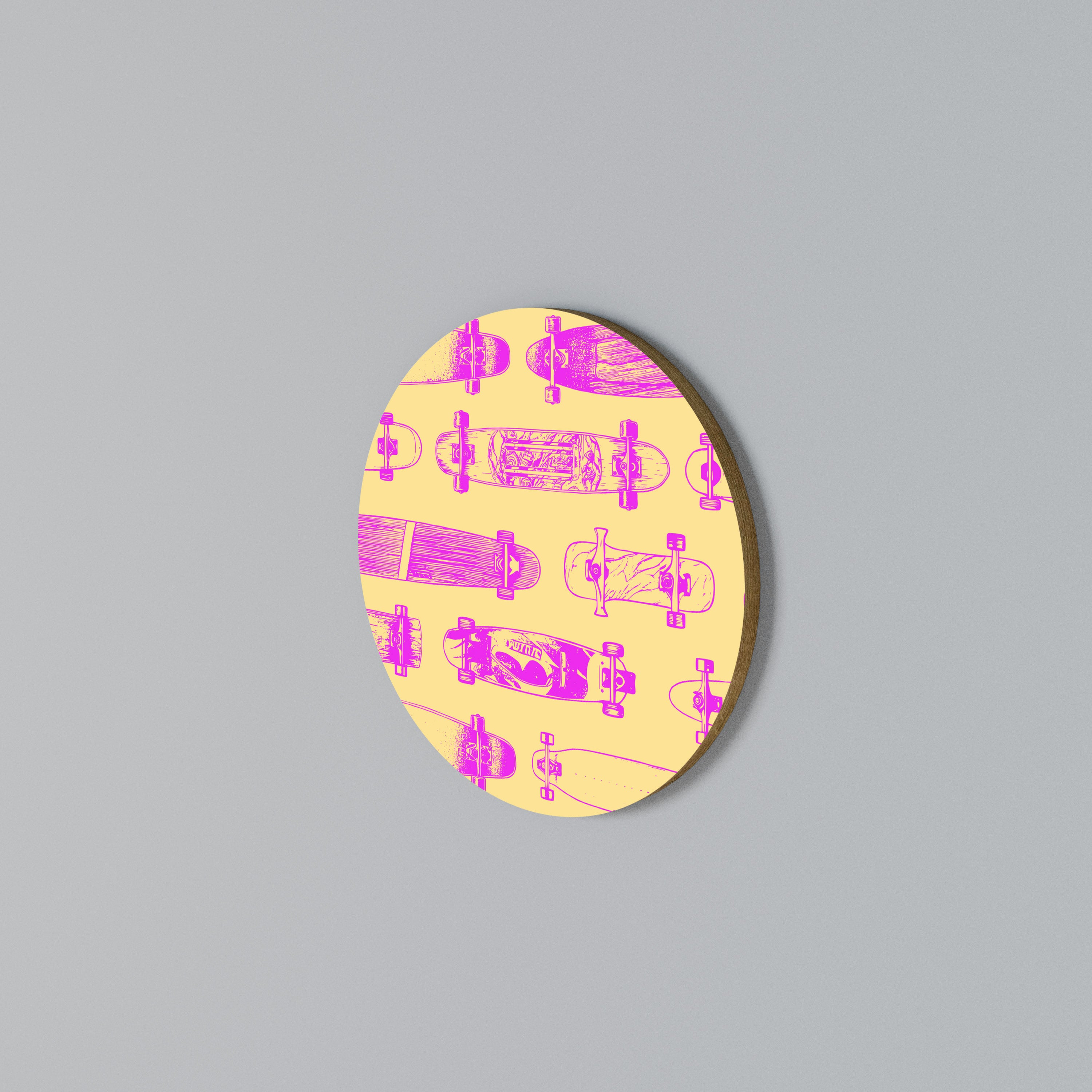 SKATEBOARD ARTISTRY Arte de Parede Redonda