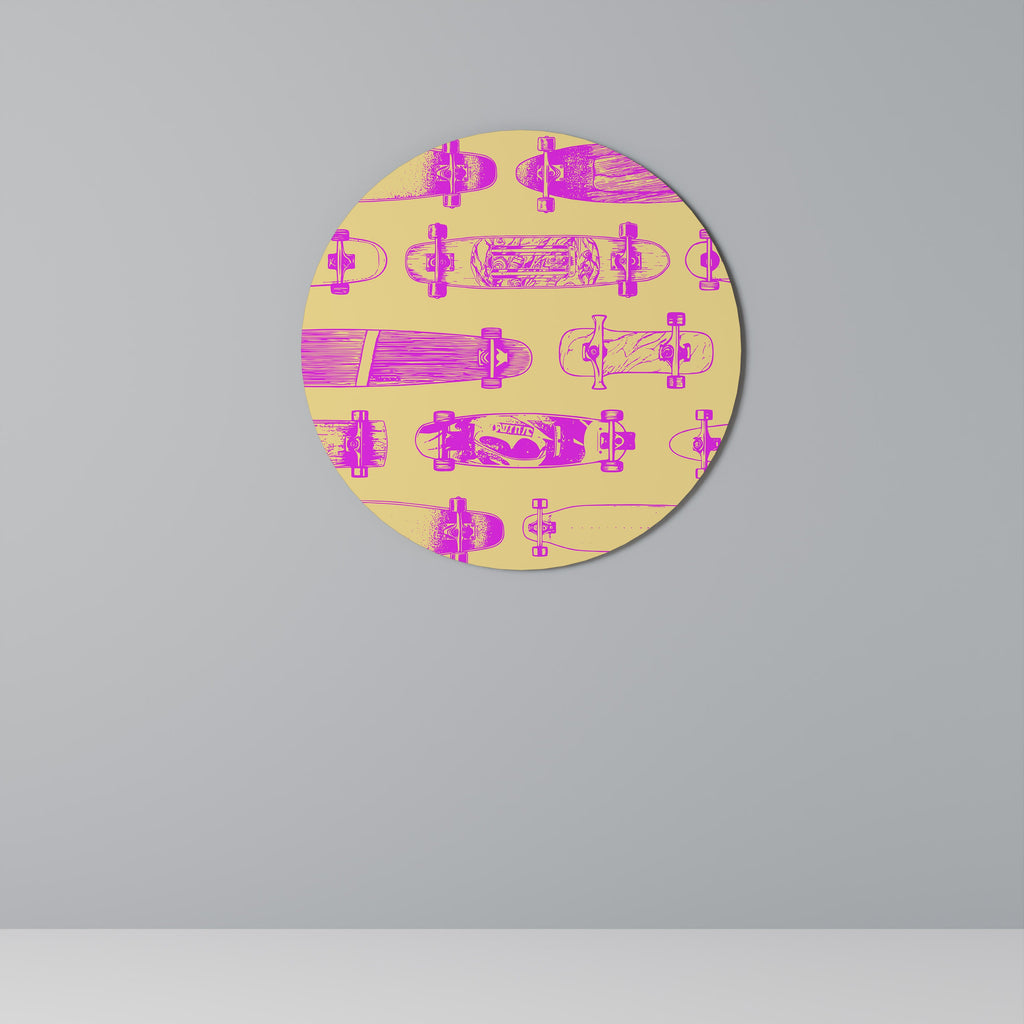 SKATEBOARD ARTISTRY Quadro Redondo Decorativo