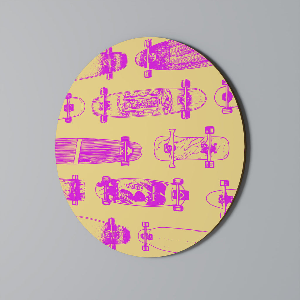 SKATEBOARD ARTISTRY Quadro Redondo Decorativo