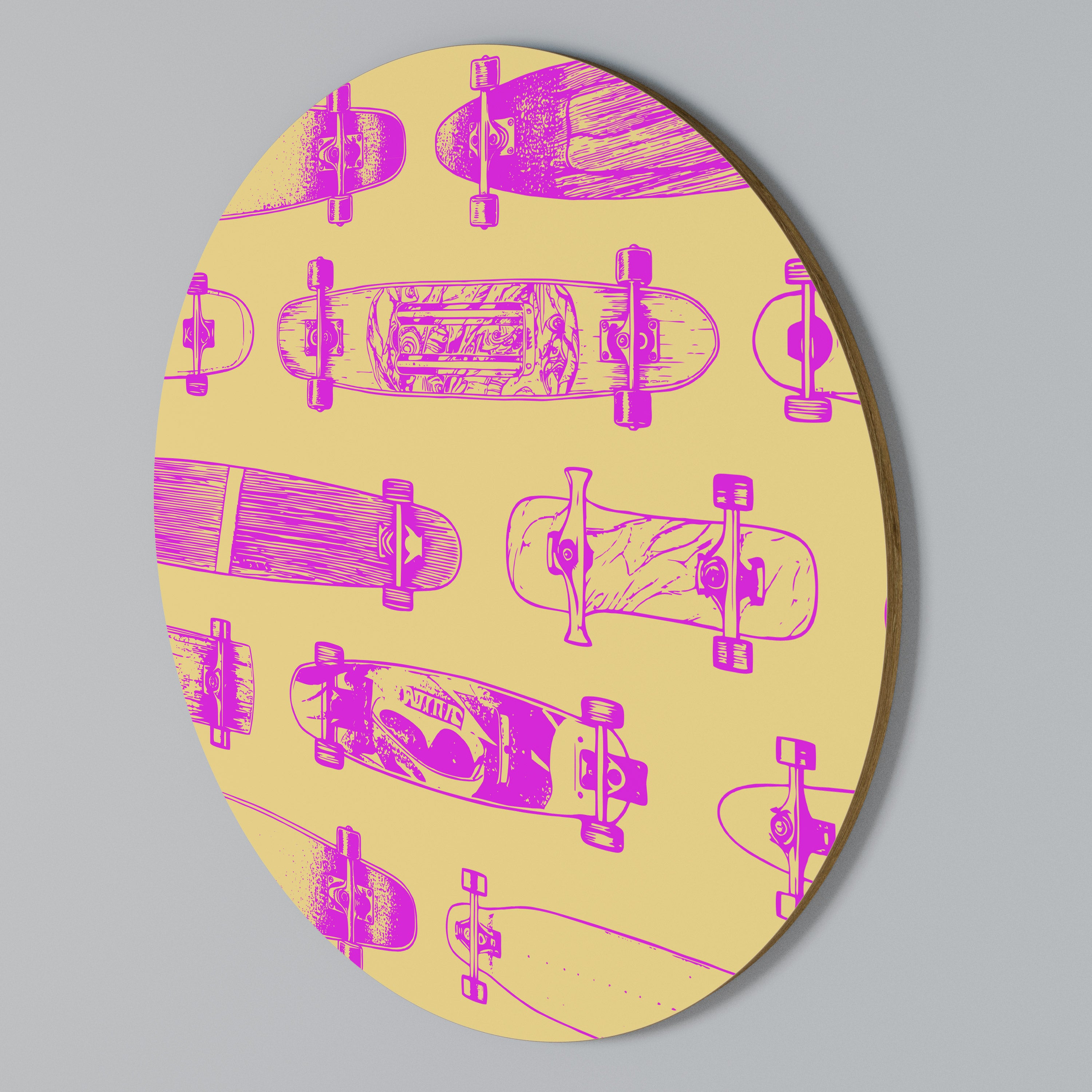SKATEBOARD ARTISTRY Arte de Parede Redonda