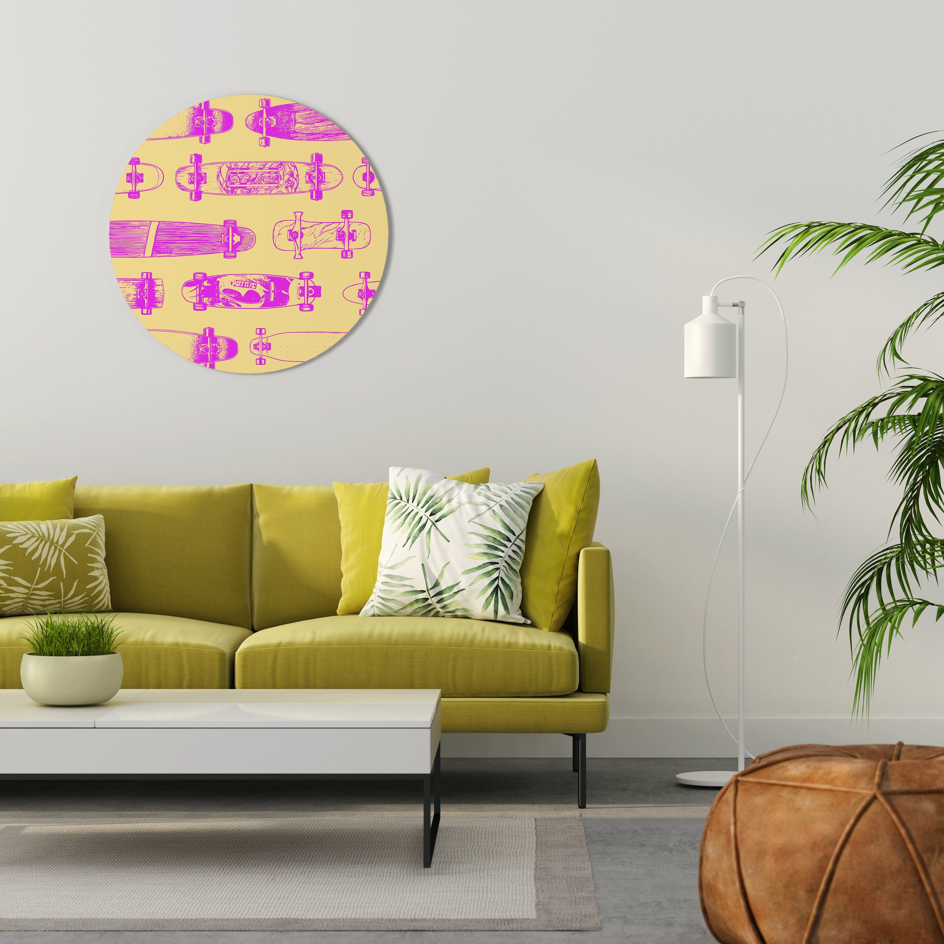 SKATEBOARD ARTISTRY Quadro Redondo Decorativo