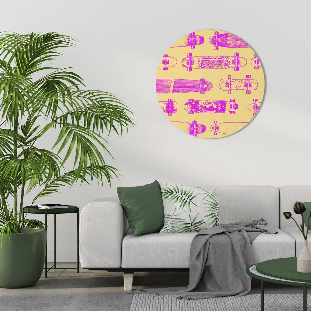SKATEBOARD ARTISTRY Quadro Redondo Decorativo