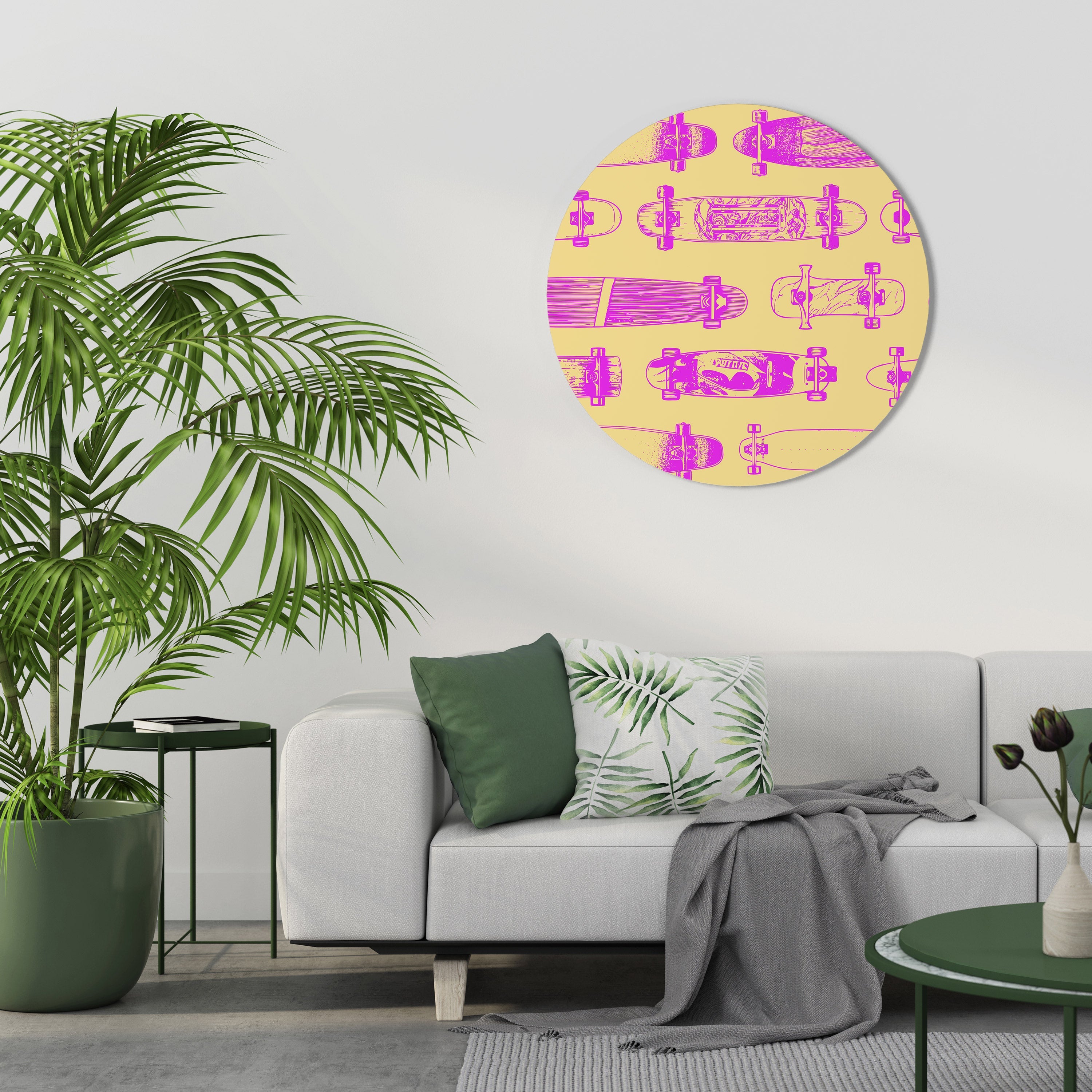 SKATEBOARD ARTISTRY Quadro Redondo Decorativo