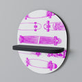 SKATEBOARD SKETCH Prateleira Oval Decorativa em Acabamento Preto