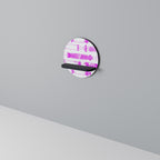 SKATEBOARD SKETCH Prateleira Redonda Decorativa em Acabamento Preto