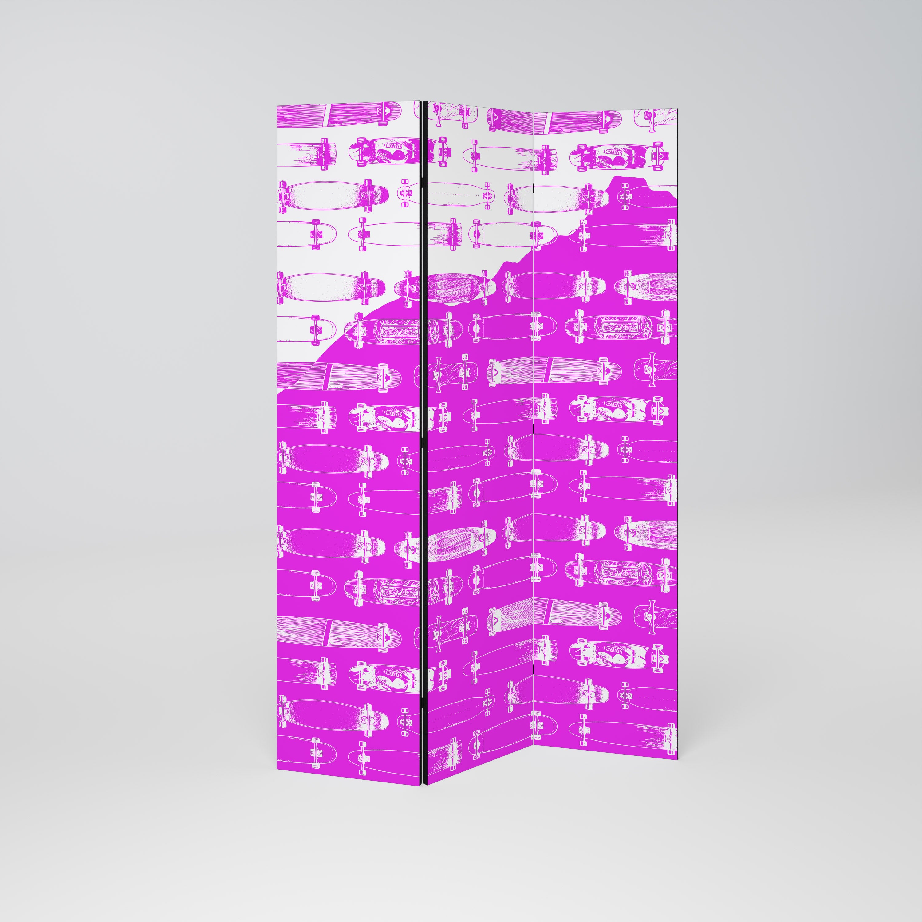 SKATEBOARD MAGENTA Biombo de 3 Painéis