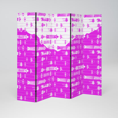 SKATEBOARD MAGENTA Biombo de 5 Painéis