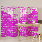 SKATEBOARD MAGENTA Decorative 6-Panel Room Divider