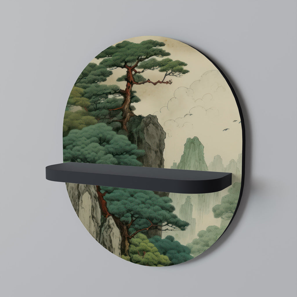 VERDURE ABYSS Prateleira Oval Decorativa em Acabamento Preto