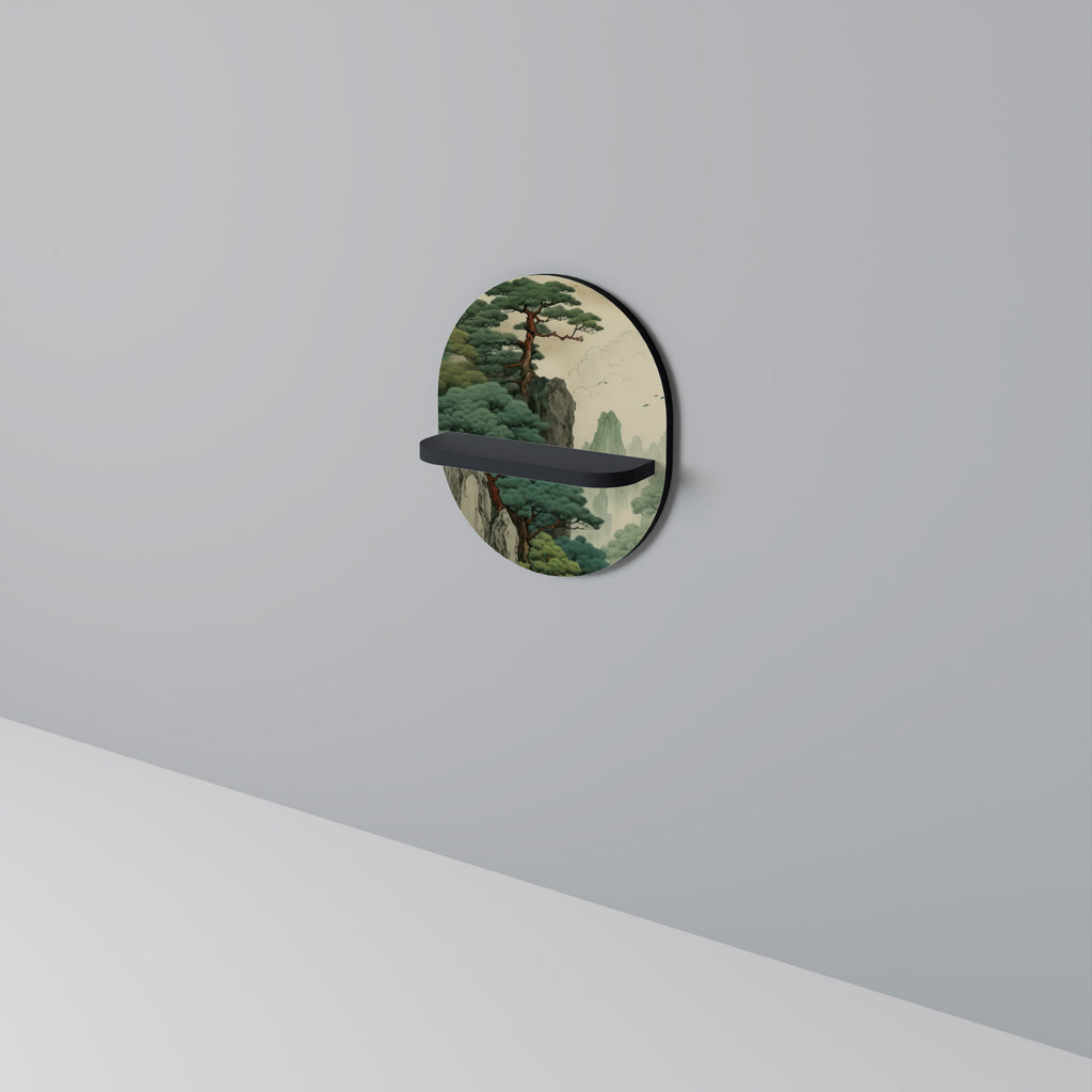 VERDURE ABYSS Prateleira Oval Decorativa em Acabamento Preto