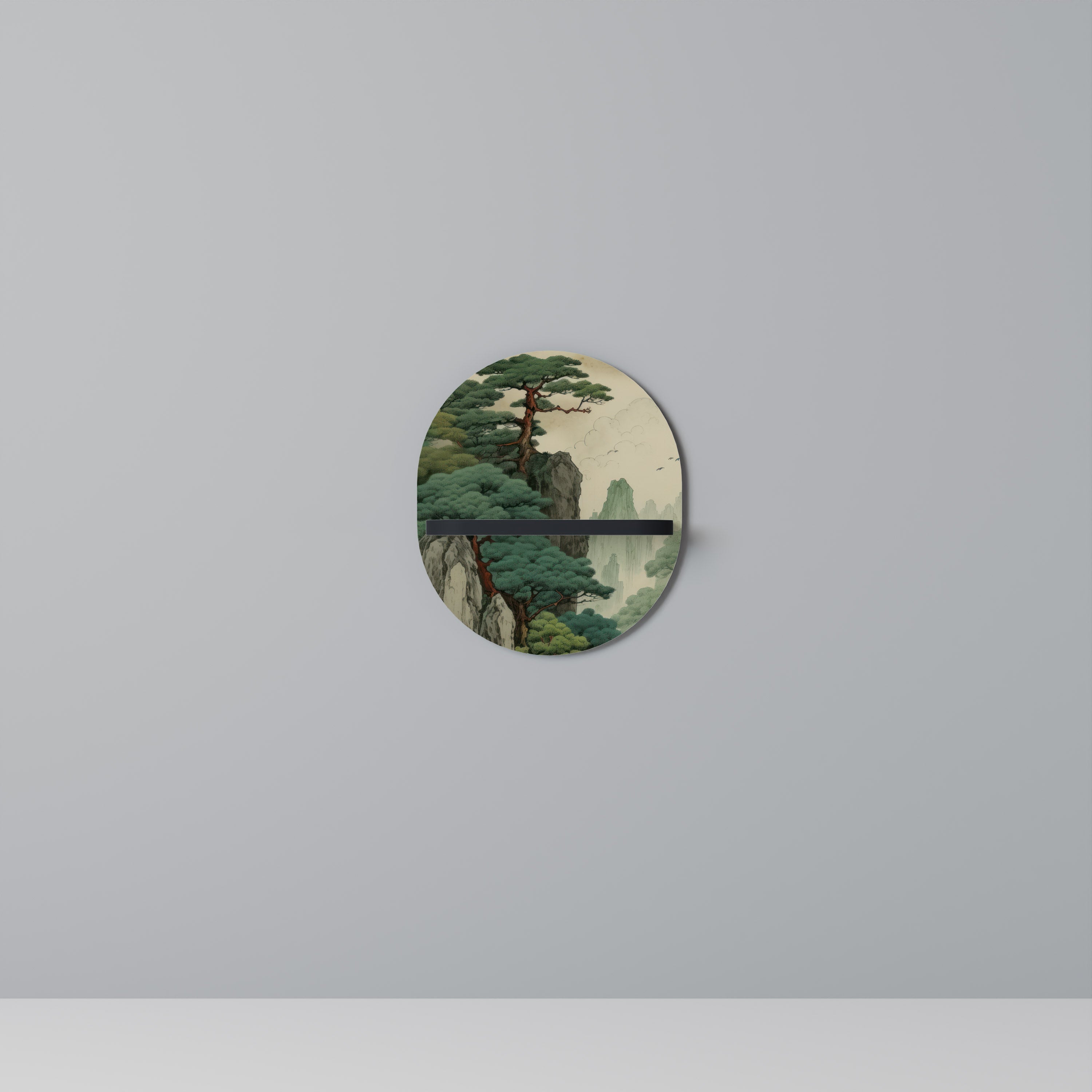 VERDURE ABYSS Prateleira Oval Decorativa em Acabamento Preto