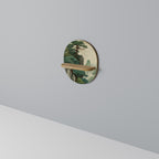 VERDURE ABYSS Oval Art Shelf In Oak Effect