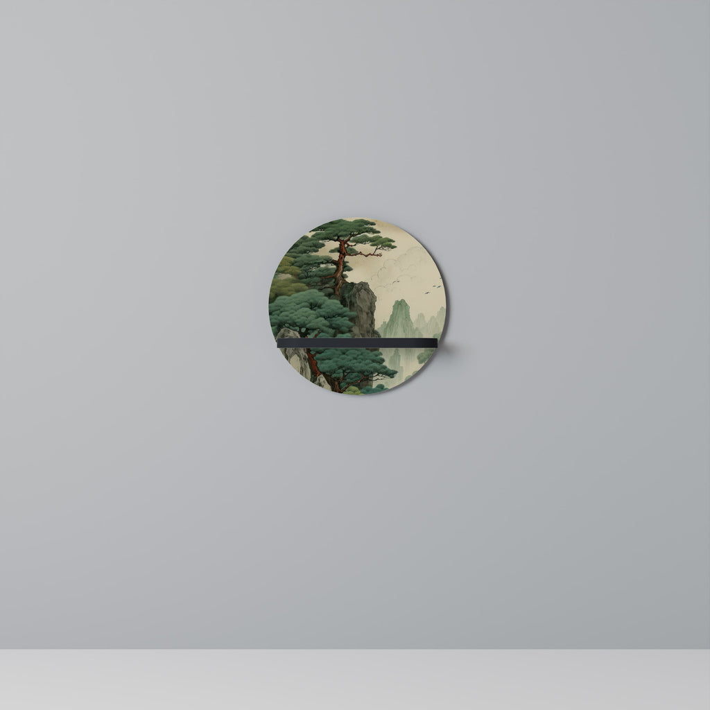 VERDURE ABYSS Prateleira Redonda Decorativa em Acabamento Preto