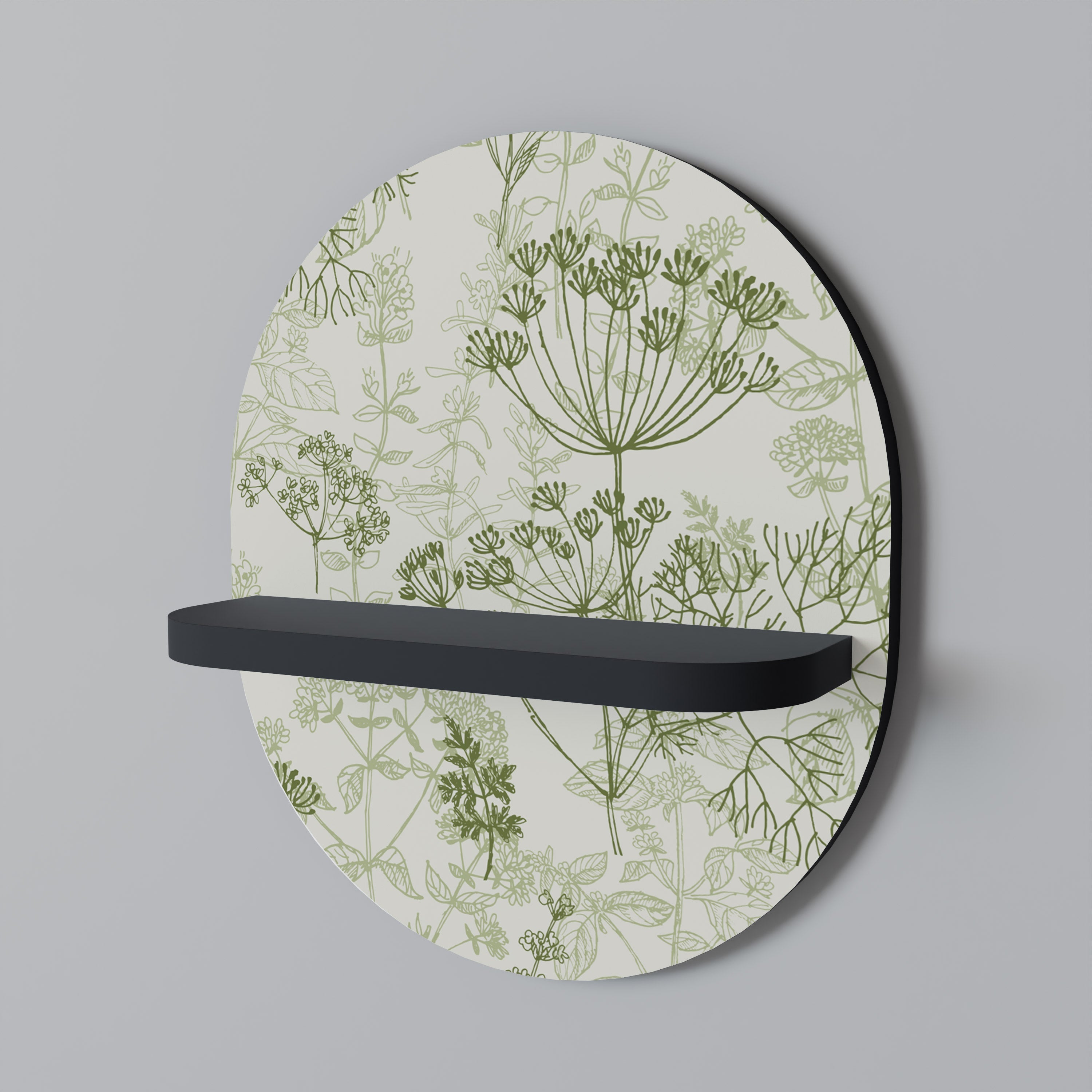 FENNEL BALDACHIN Prateleira Oval Decorativa em Acabamento Preto