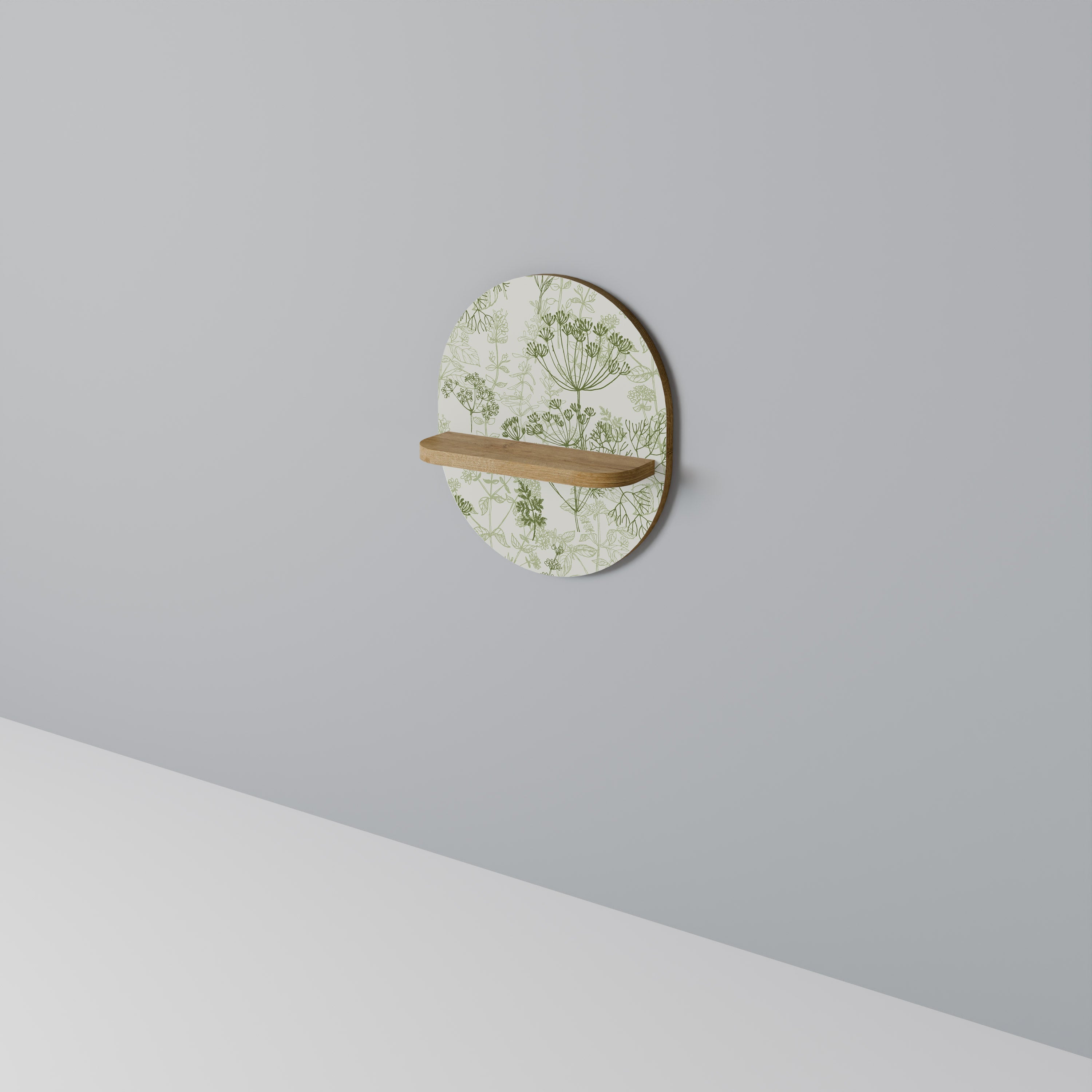 FENNEL BALDACHIN Prateleira Oval Decorativa em Efeito Carvalho