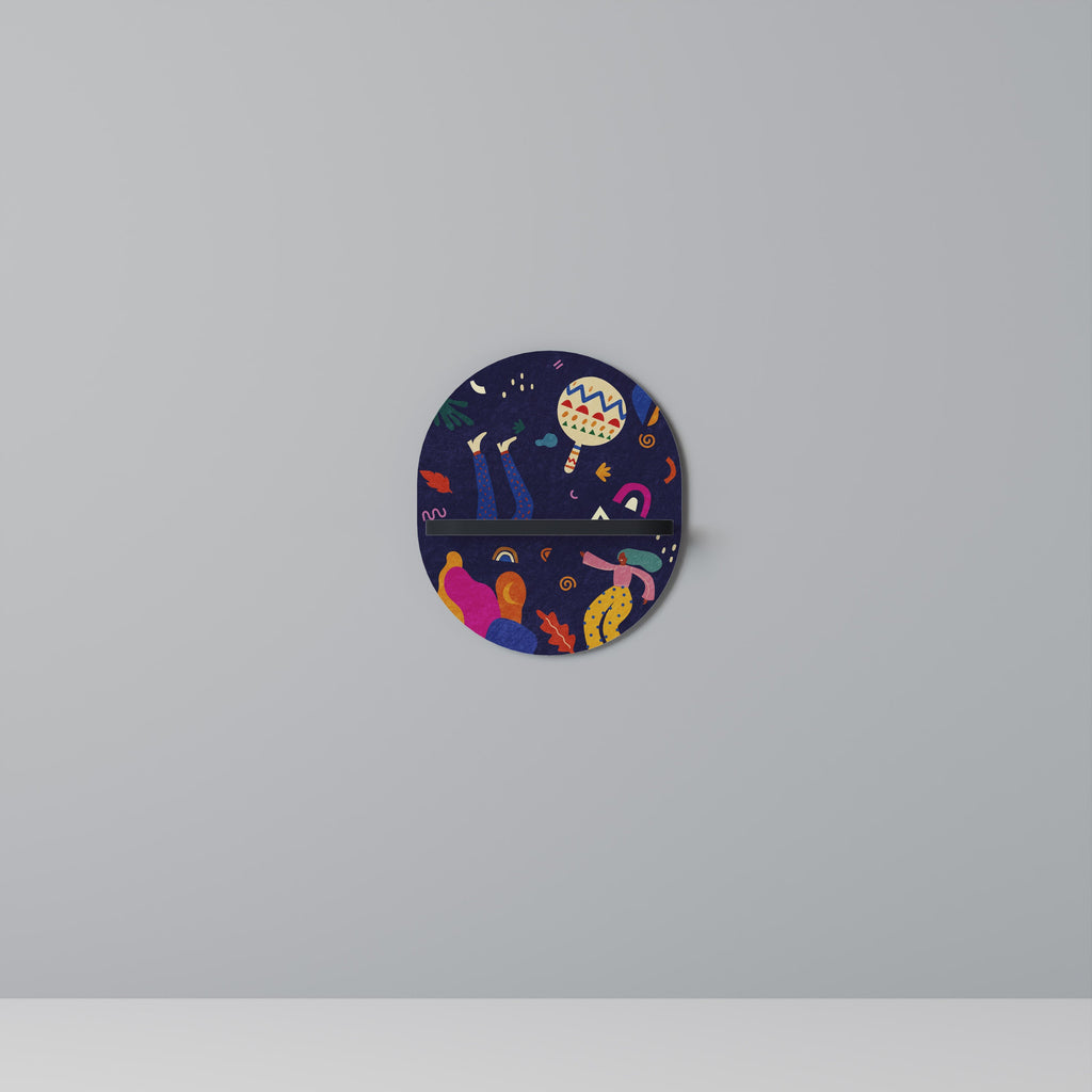 FESTIVE PLEASURES Prateleira Oval Decorativa em Acabamento Preto