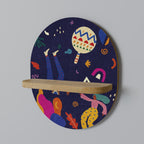 FESTIVE PLEASURES Prateleira Oval Decorativa em Efeito Carvalho