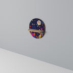 FESTIVE PLEASURES Prateleira Oval Decorativa em Efeito Carvalho