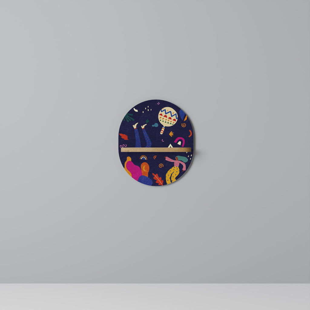 FESTIVE PLEASURES Prateleira Oval Decorativa em Efeito Carvalho