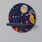 FESTIVE PLEASURES Prateleira Redonda Decorativa em Acabamento Preto