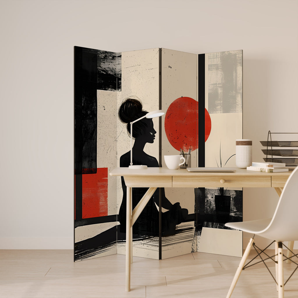 RED SUNSATION Biombo Decorativo de 4 Painéis