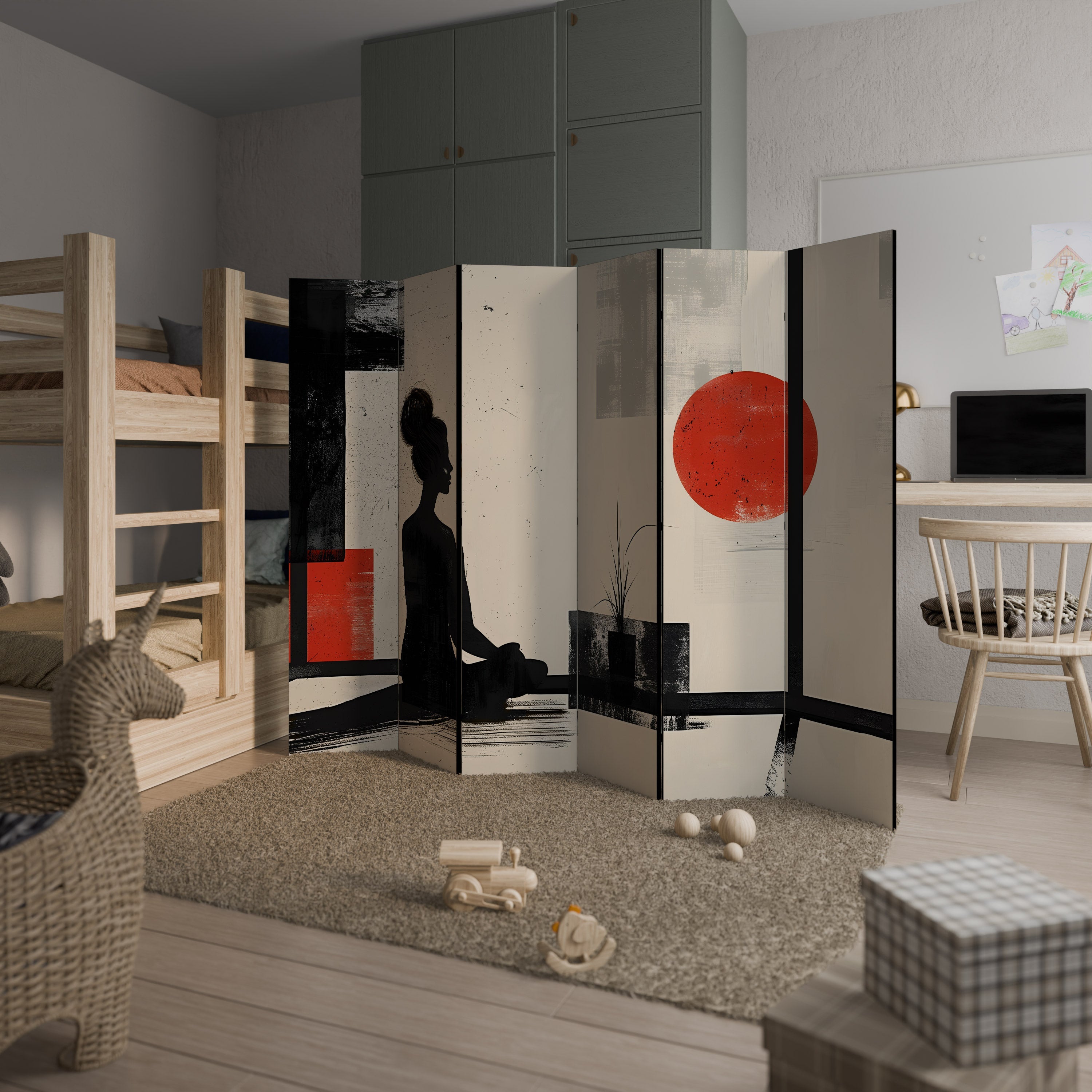 RED SUNSATION Biombo Decorativo de 6 Painéis