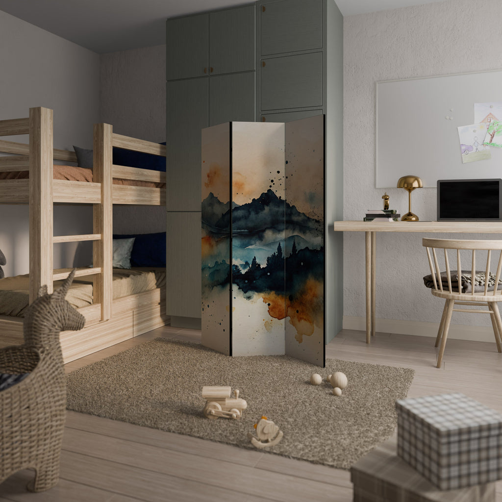 OMINOUS MOUNTAINS Decorative 3-Panel Room Divider