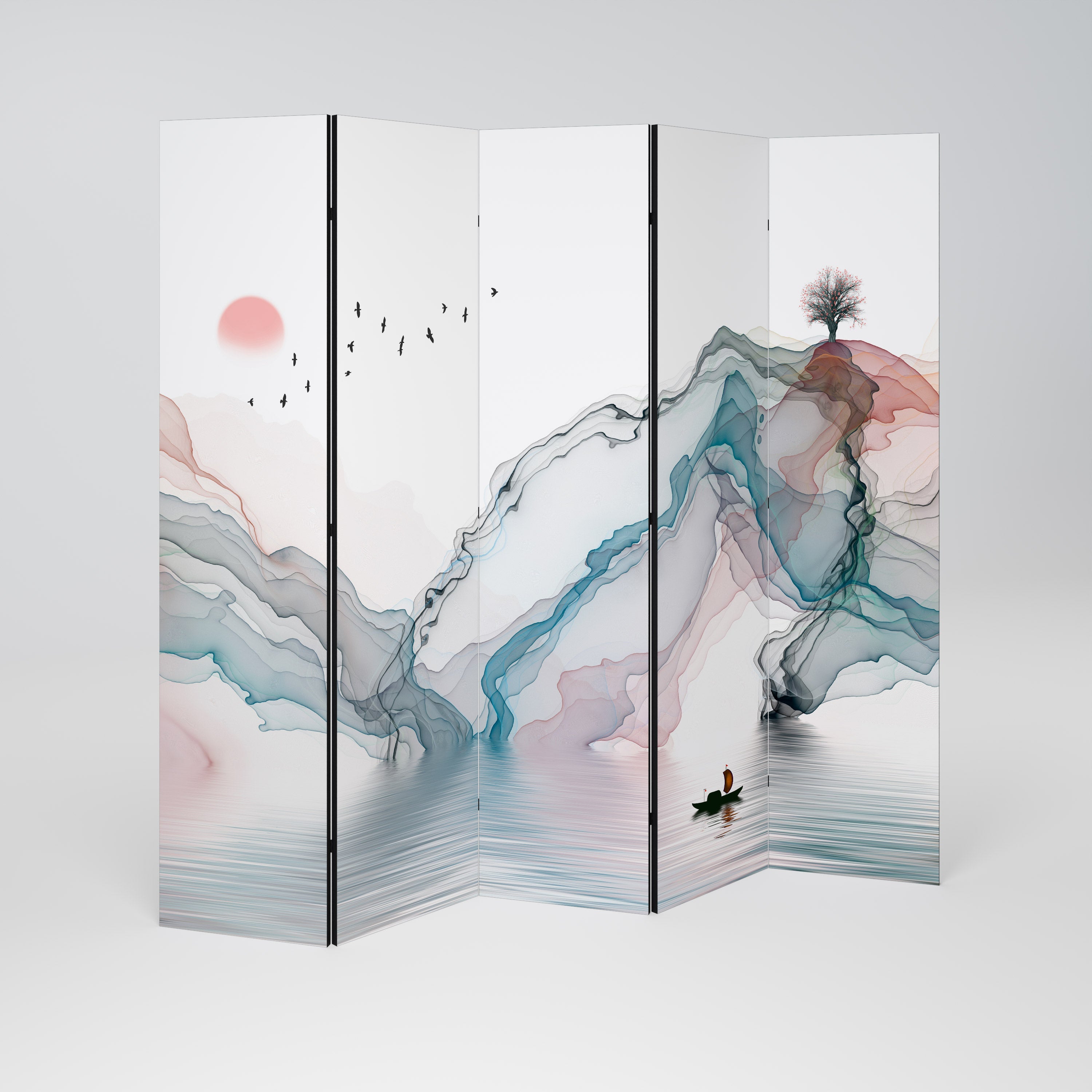 VELVET CROSSING Biombo Decorativo de 5 Painéis