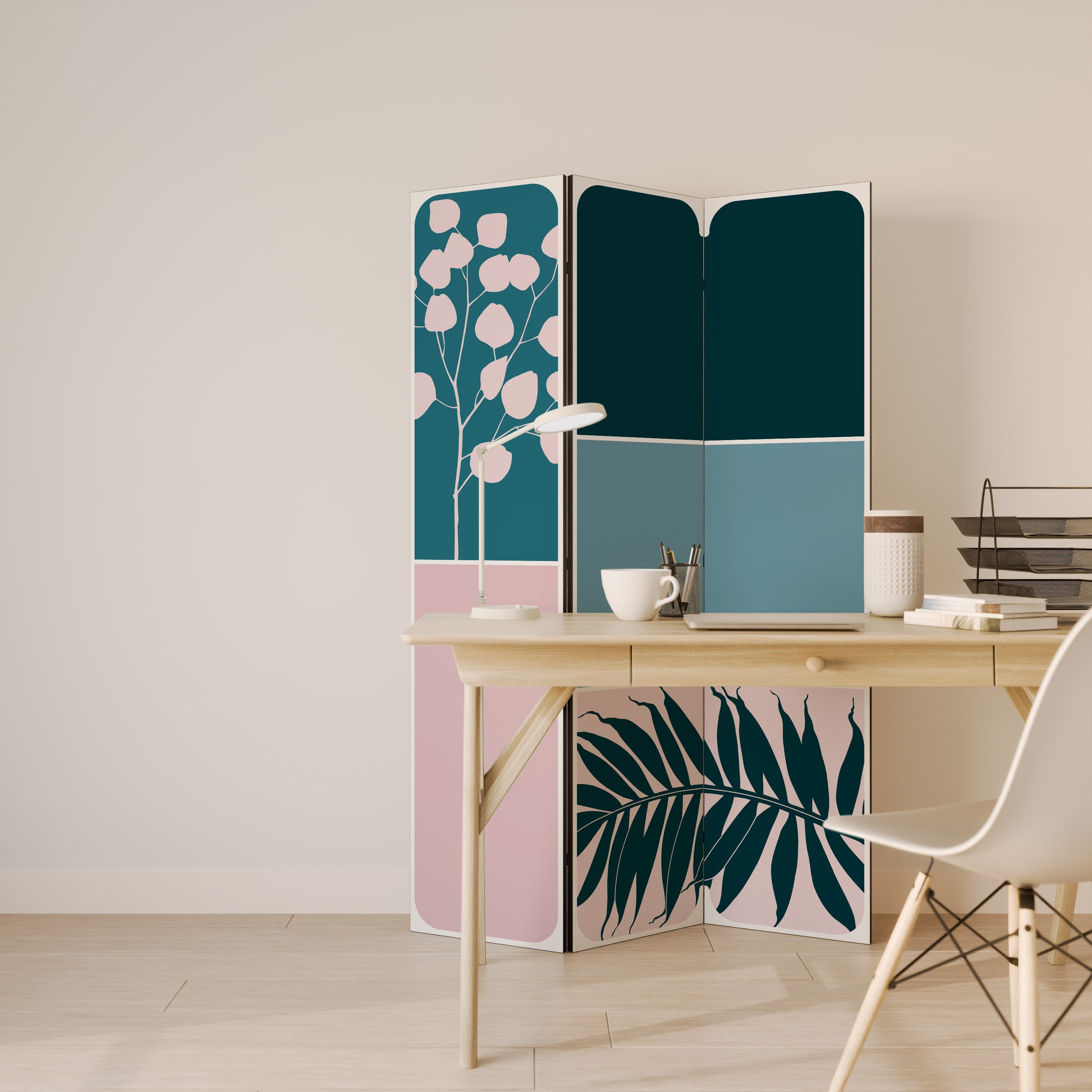 COMBINATION OF SHAPES Biombo Decorativo de 3 Painéis