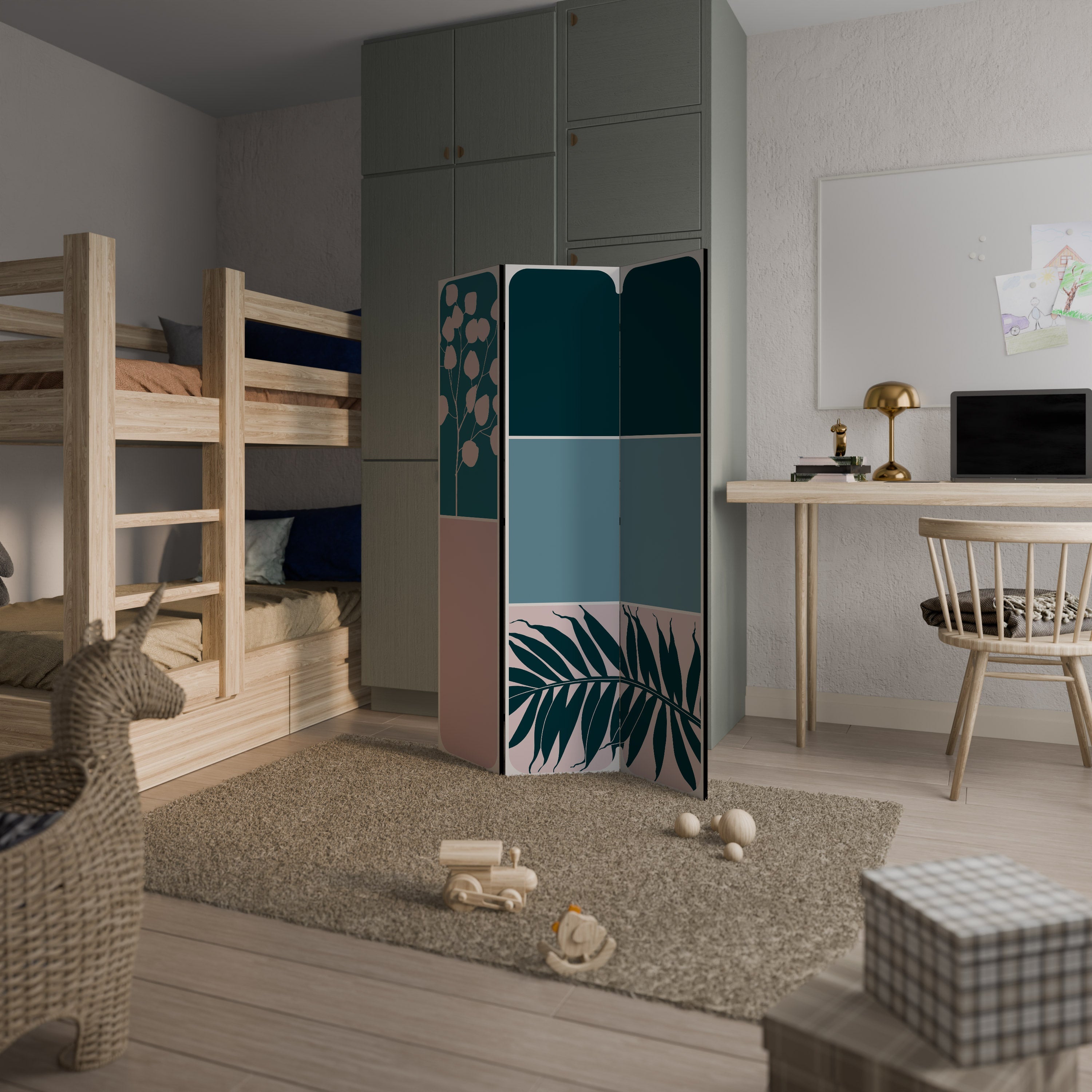 COMBINATION OF SHAPES Biombo Decorativo de 3 Painéis