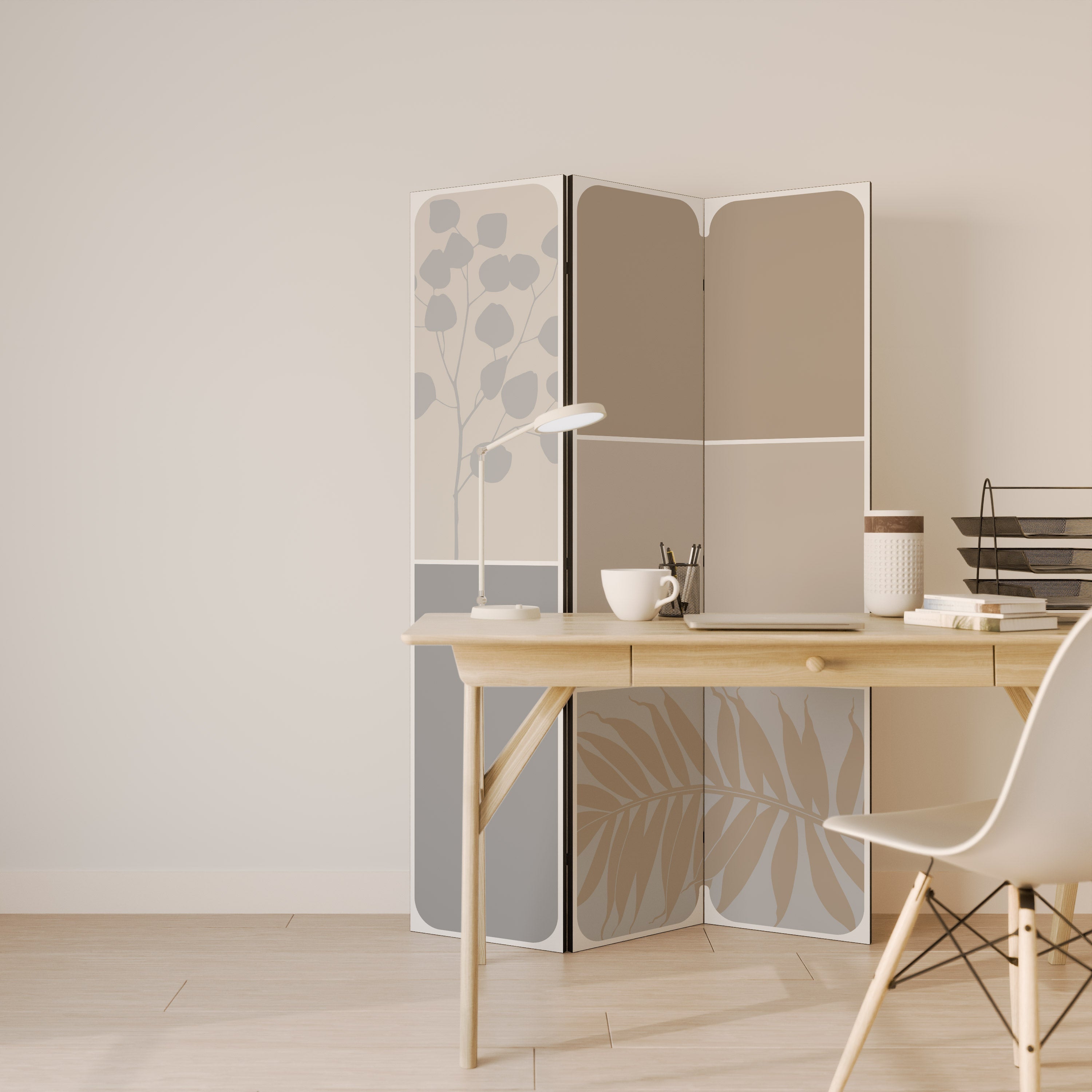 TROPICAL SHAPES Biombo Decorativo de 3 Painéis