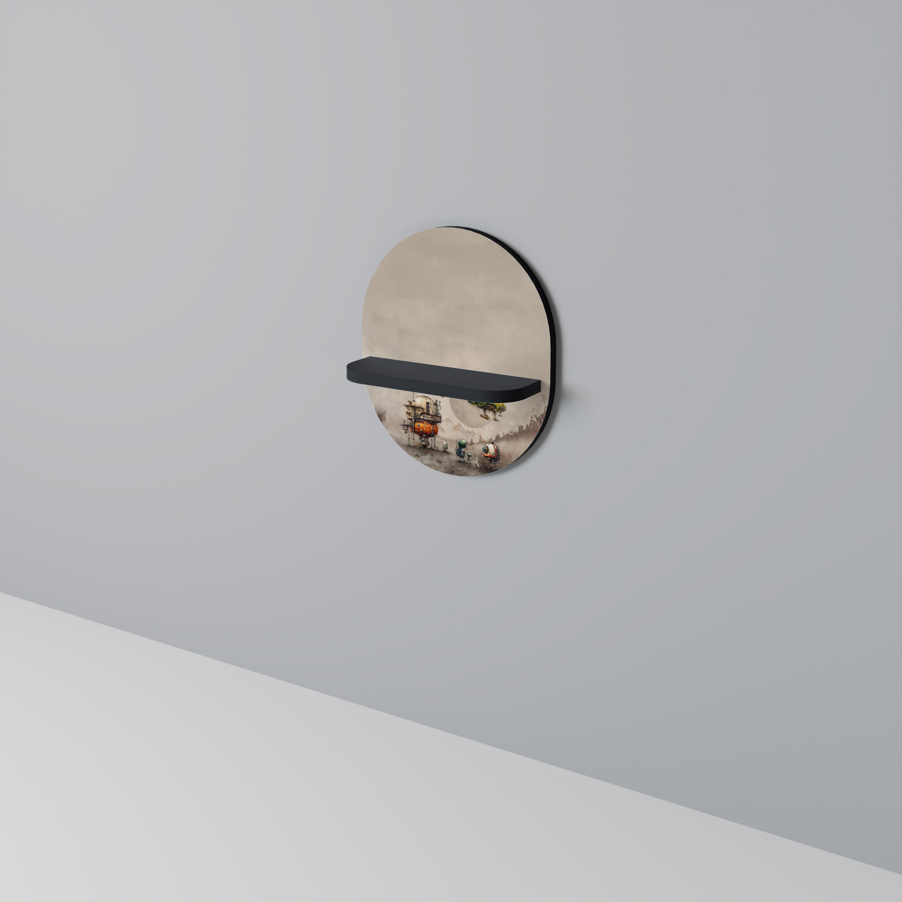 MACHINARIUM MACHINES Prateleira Oval Decorativa em Acabamento Preto