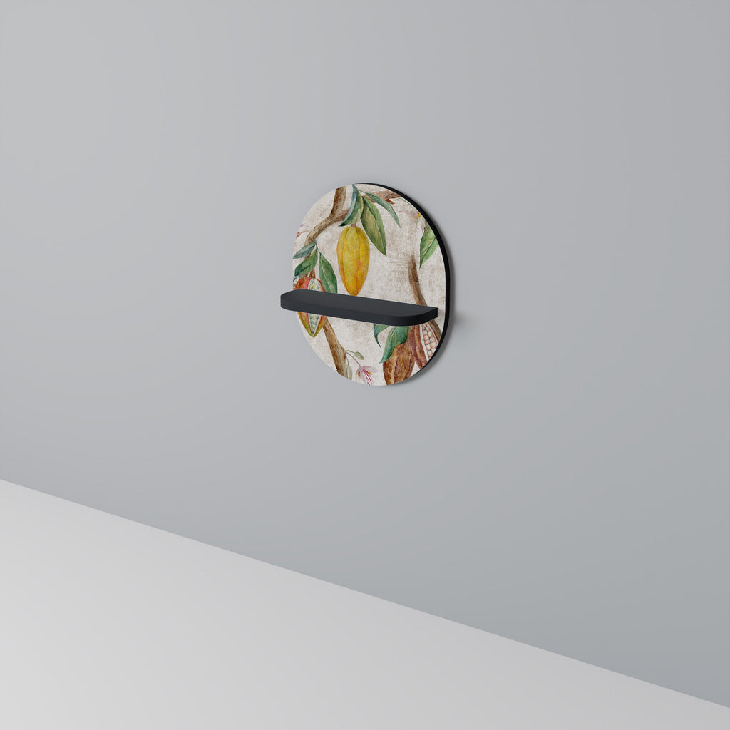 COCOA FRUITS Prateleira Oval Decorativa em Acabamento Preto