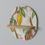 COCOA FRUITS Prateleira Oval Decorativa em Efeito Carvalho