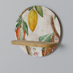 COCOA FRUITS Prateleira Redonda Decorativa em Efeito Carvalho