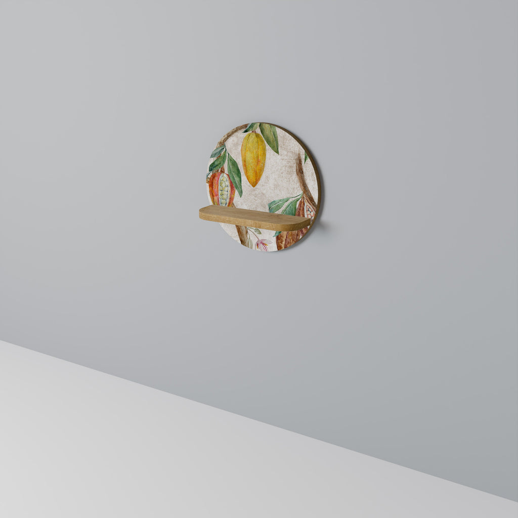 COCOA FRUITS Prateleira Redonda Decorativa em Efeito Carvalho