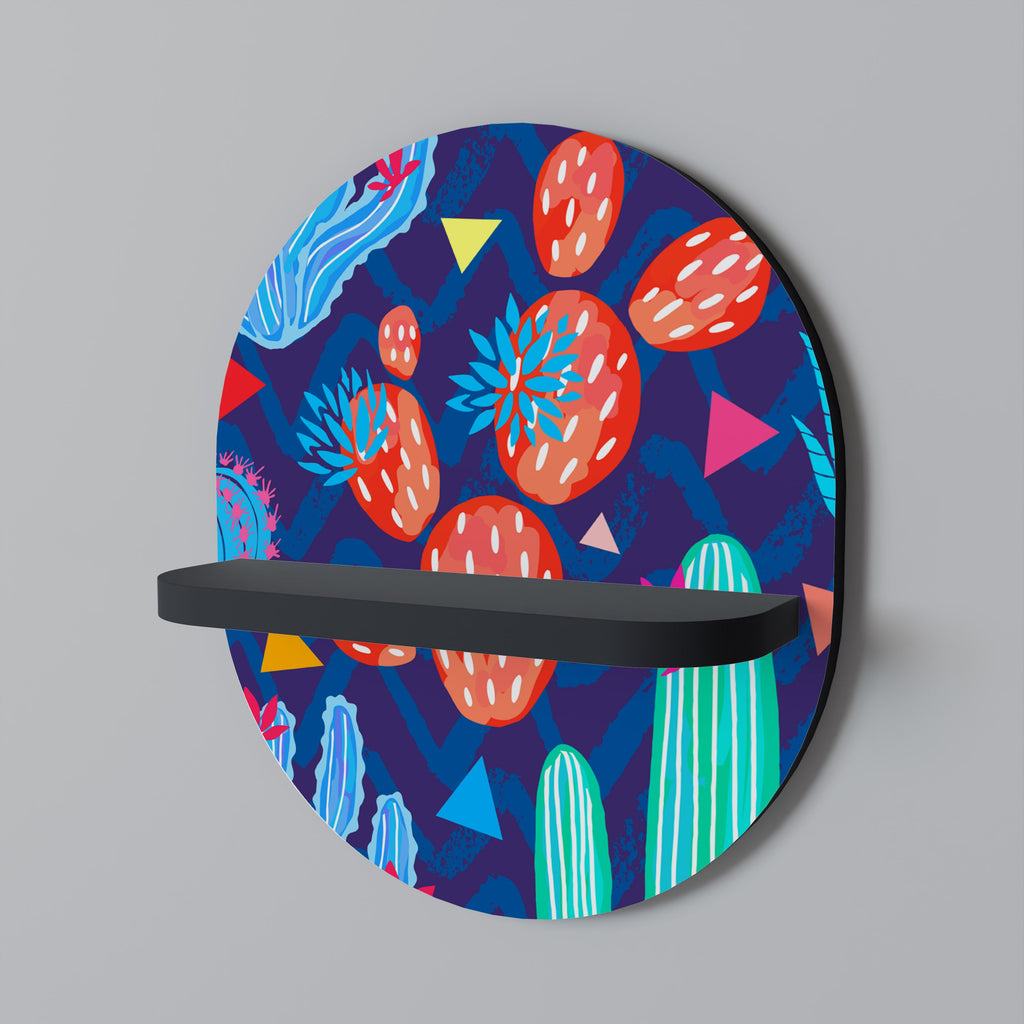 CACTUS VIBES Prateleira Oval Decorativa em Acabamento Preto