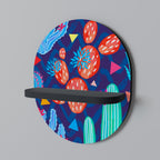 CACTUS VIBES Prateleira Oval Decorativa em Acabamento Preto