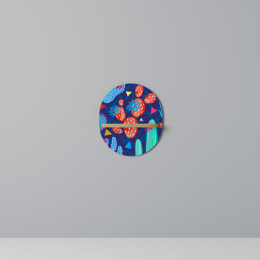 CACTUS VIBES Prateleira Oval Decorativa em Efeito Carvalho