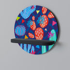 CACTUS VIBES Prateleira Redonda Decorativa em Acabamento Preto