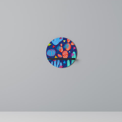 CACTUS VIBES Prateleira Redonda Decorativa em Acabamento Preto