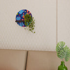 CACTUS VIBES Prateleira Redonda Decorativa em Acabamento Preto