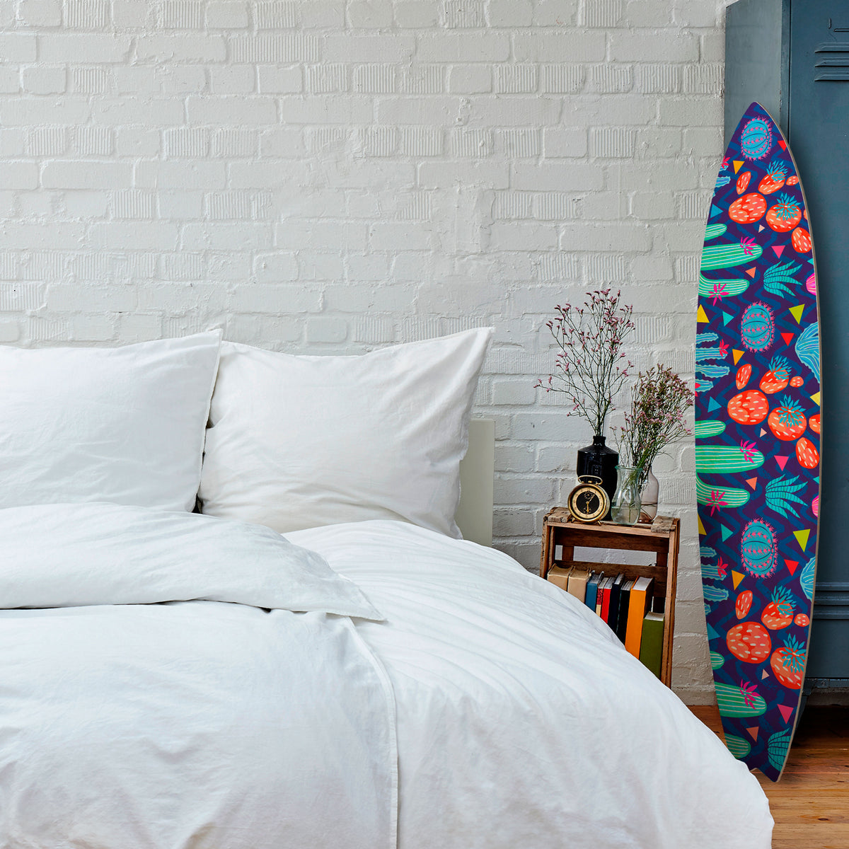 CACTUS VIBES Painel Decorativo Prancha de Surf