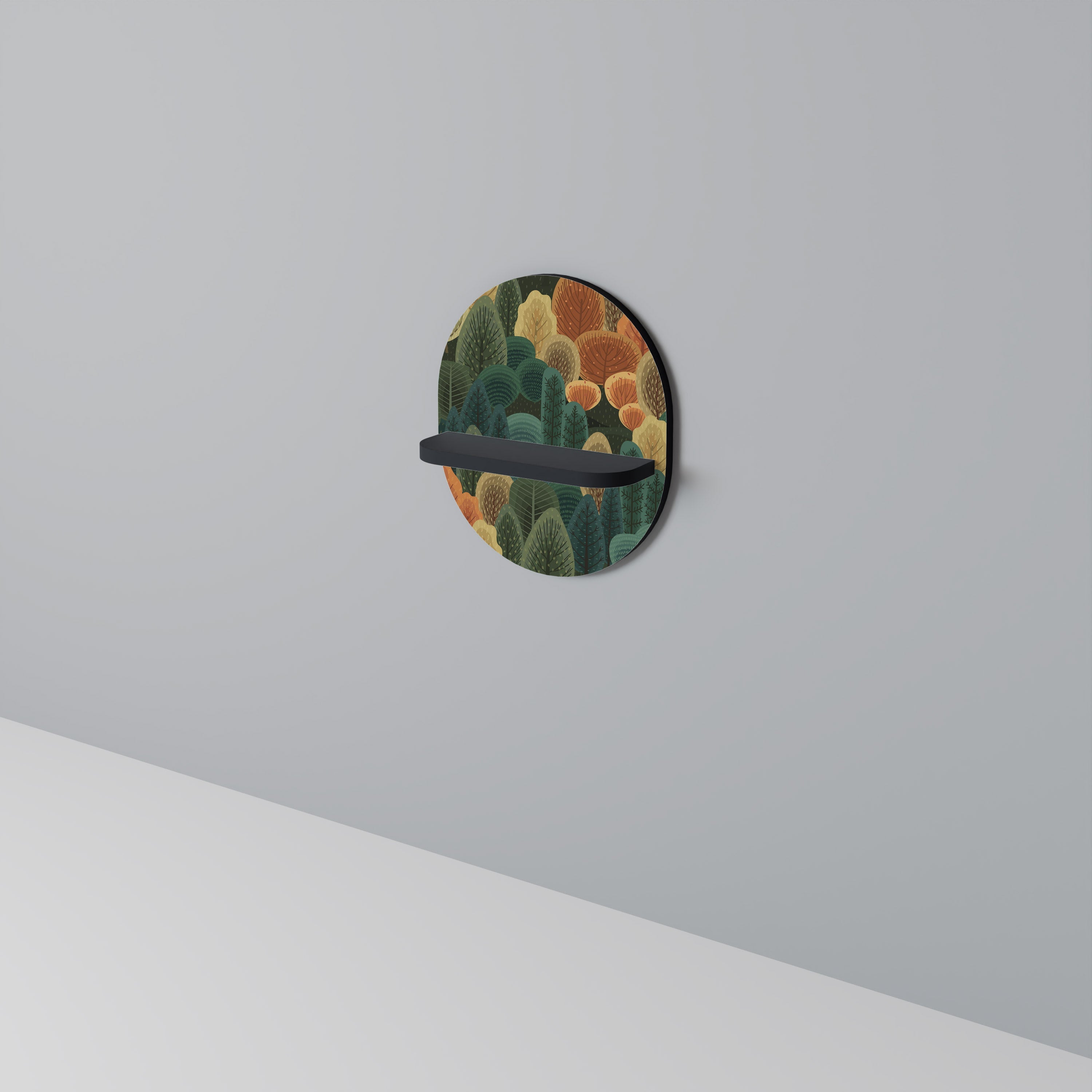 AUTUMN KALEIDOSCOPE Prateleira Oval Decorativa em Acabamento Preto