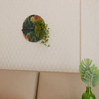 AUTUMN KALEIDOSCOPE Oval Art Shelf In Black Finish