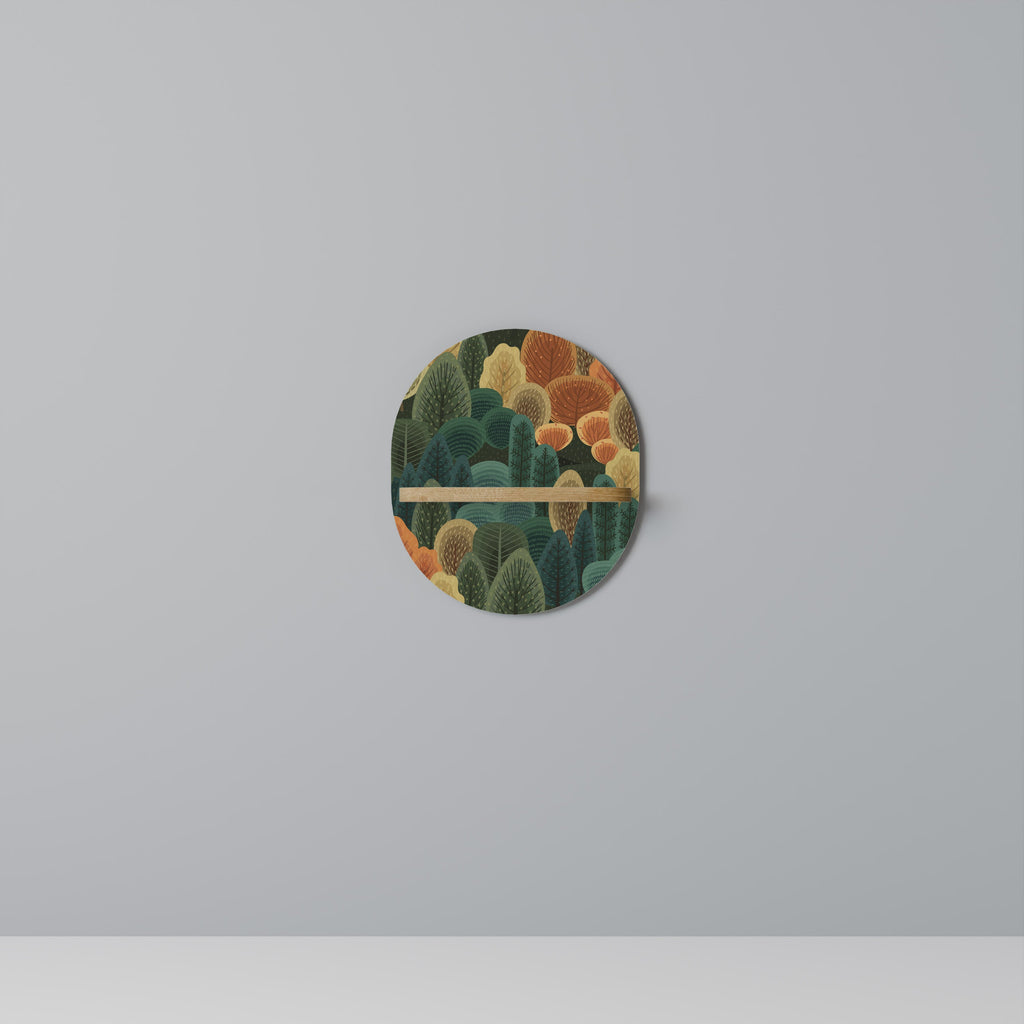 AUTUMN KALEIDOSCOPE Prateleira Oval Decorativa em Efeito Carvalho