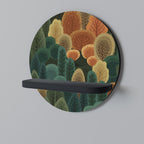 AUTUMN KALEIDOSCOPE Prateleira Redonda Decorativa em Acabamento Preto